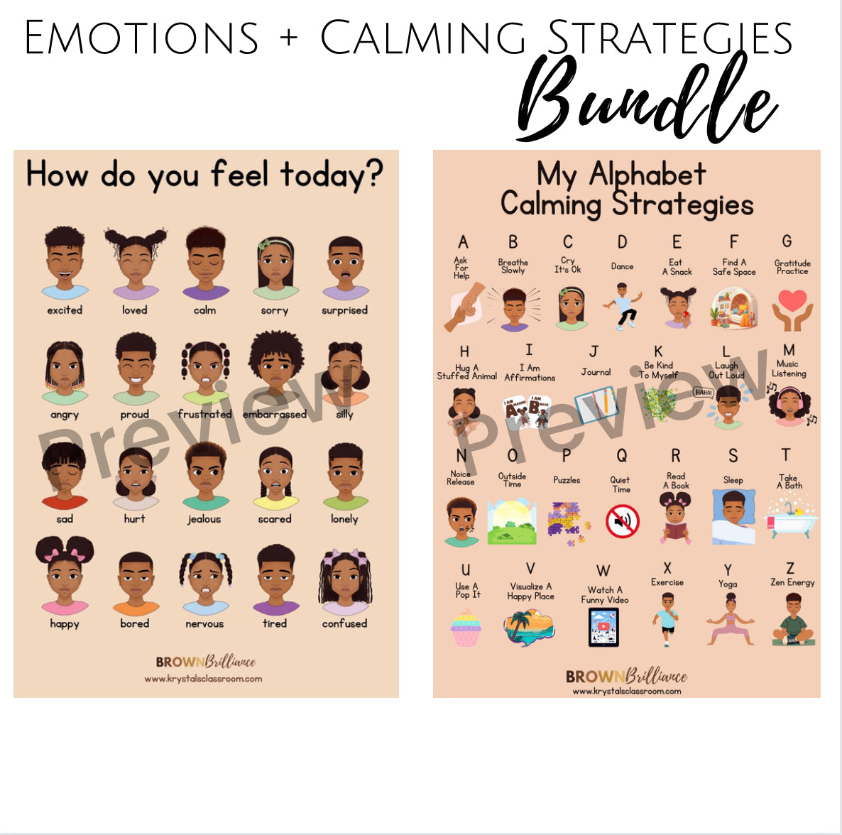 Emotions + Calming Strategies Poster Bundle