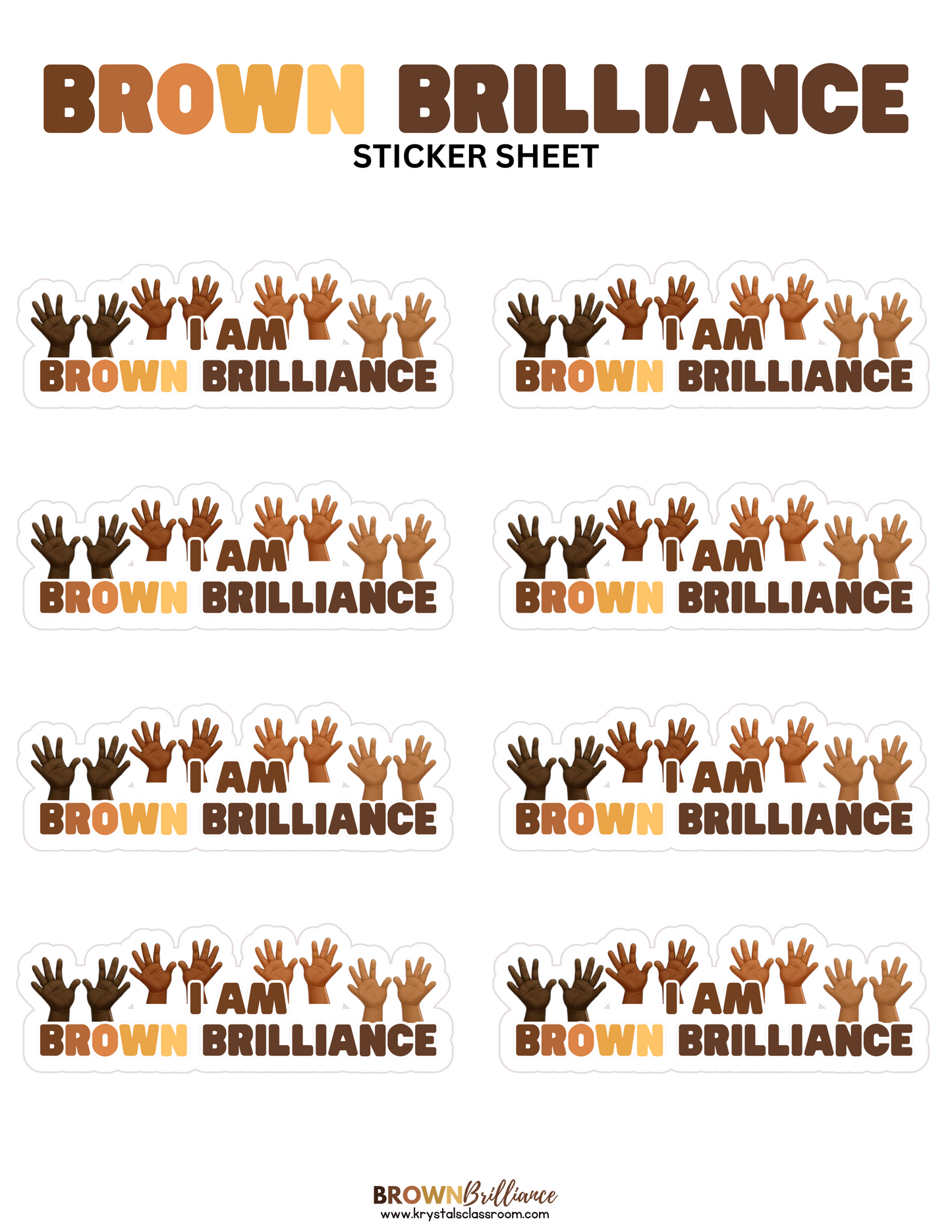 I AM Brown Brilliance Sticker Sheets