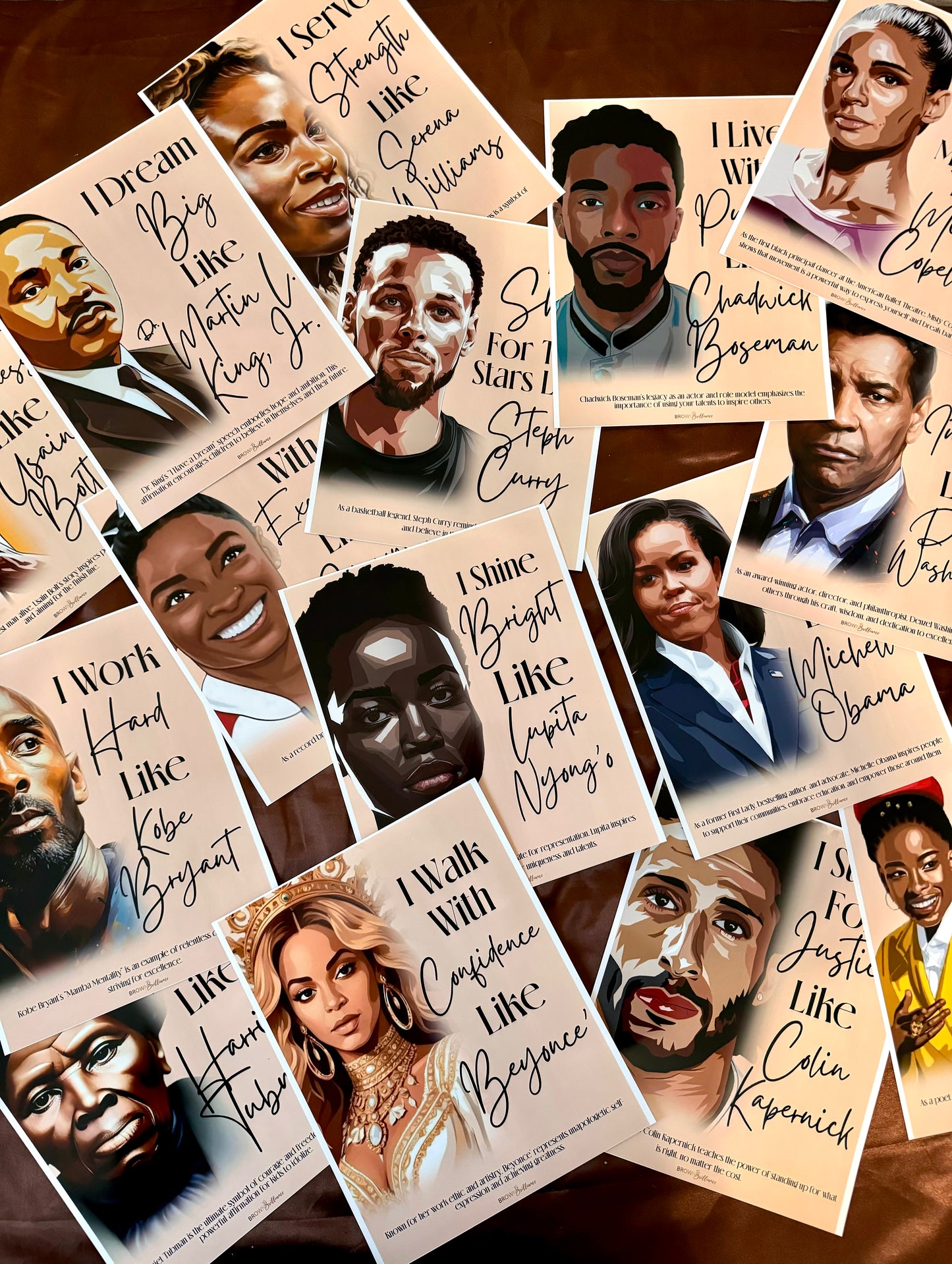 Black History Brilliance: Inspirational Affirmation Poster Set (20-Pack, 8X10")